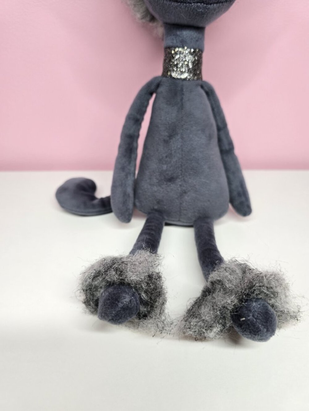 Jellycat Swellegant Kitty Cat Elegant Fancy Fluffy Glitter Plush 14"-Matted Hair - Picture 5 of 16